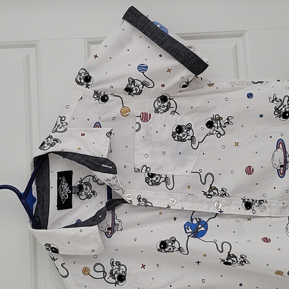 Eighty Eight Space Themed Button-Down Camp Shirt - Picture 8 of 12